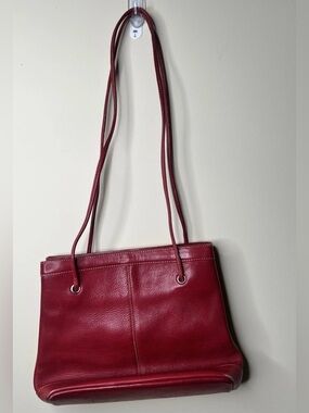 Vintage Wilson’s Leather Red Pebbled Shoulder Bag Tote Purse Y2K 90s